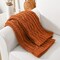 51x67 Rust Chenille Cable Knit Throw Blanket Soft Warm Boho Decor for Couch Bed
